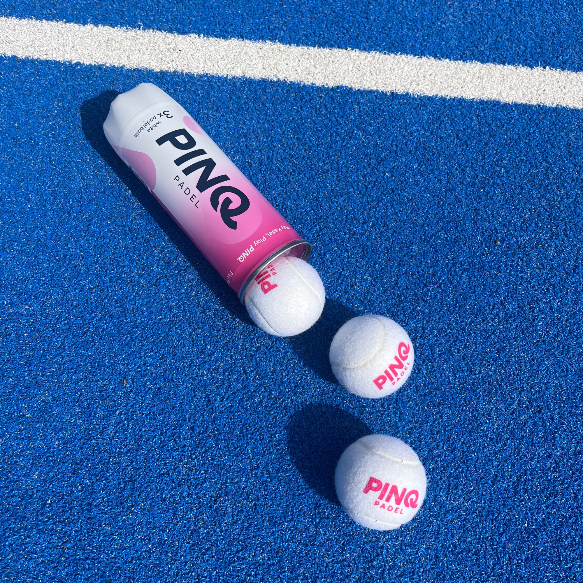 PINQ Padel Balls - White - Single Can (1x3 balls)