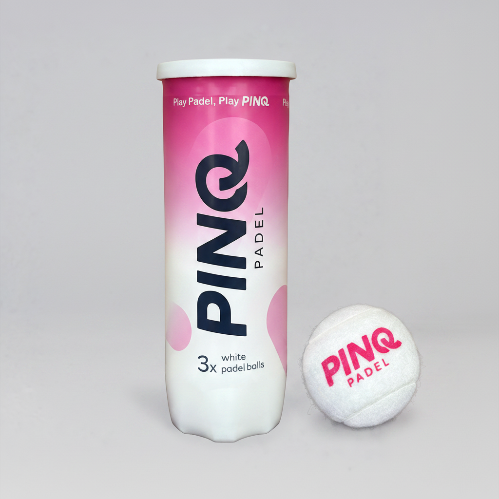 PINQ Padel Balls - White - Single Can (1x3 balls)